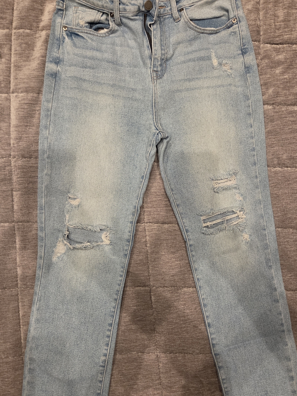 JBD Light Blue Distressed Women’s Jeans - Casual Straight Fit